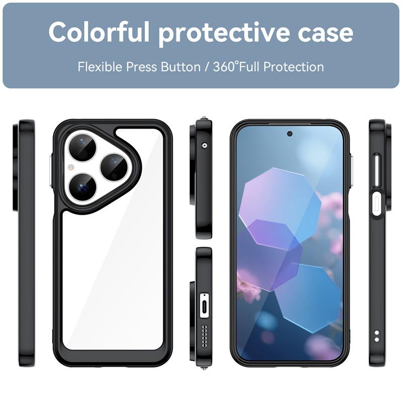 For Huawei Pura 80 Case Huawei Pura 80 Cover TPU Border Acrylic Backplane Bumper Protective Phone Cases For Huawei Pura 80 Funda
