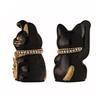 Goen-Neko Millionaire Cat (S-SIZE Black) Right Paw Raised / Ceramic_lucky cat Maneki-neko Beckoning 