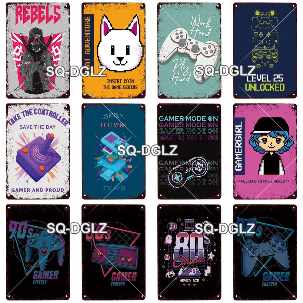 Game Rules Metal Sign Metal Poster Tin Sign Plaque Metal Vintage Wall Decor for Bar Pub Club Man Cave Metal Signs(20x30cm)