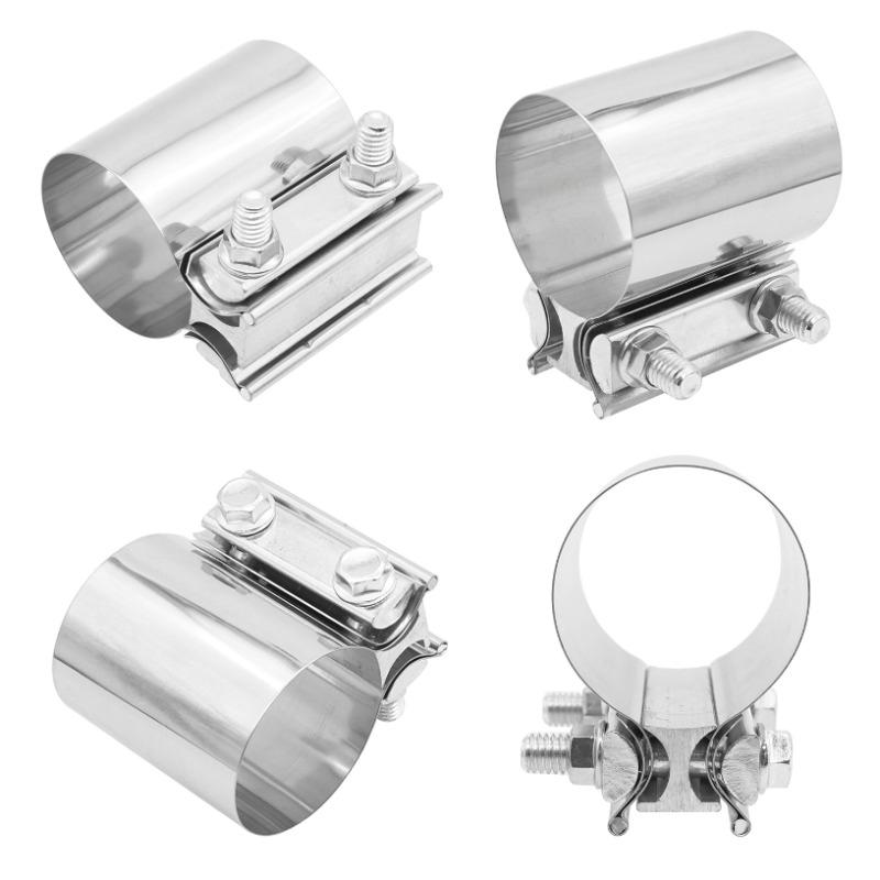 1PCS Exhaust Pipe Clamp Butt Joint Band Clamp Connector SUS Sleeve Coupler for Car Exhaust System Connection Muffler Repair