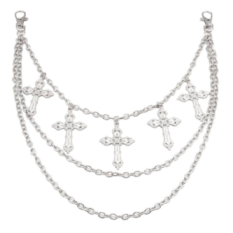 

Pants Chain Belt Metal for Unisex Egirl Eboy Jeans Gothic Aesthetic Accessories 1 срібний