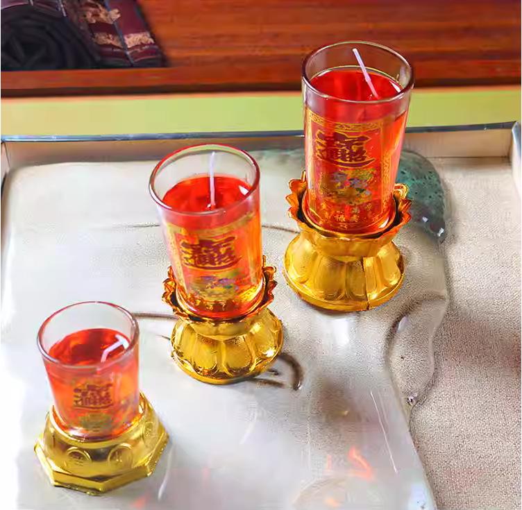 2024 Year of the Dragon Windproof Lotus Crystal Candle Cup for Housewarming, Wedding, or Home Incense
