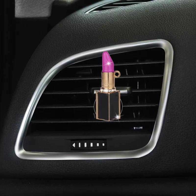 Lipstick Car Decoration Interior Air Freshener Auto Outlet Perfume Clip Car Scent Diffuser Bling Car Accessories Girls Gifts