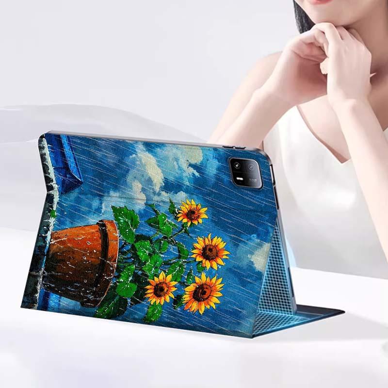 Cartoon Cat Flower For Xiaomi Redmi Mi Pad 4 5 6 6s 7 7s SE Pro 2 11 Plus Max 12.4 11 11.2 12.5 8.7 inch Tablet Case