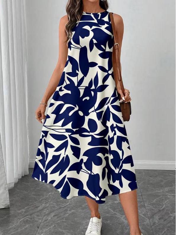 2026 Spring/Summer Sleeveless Printed Dress - Versatile Long Vest Skirt for Women