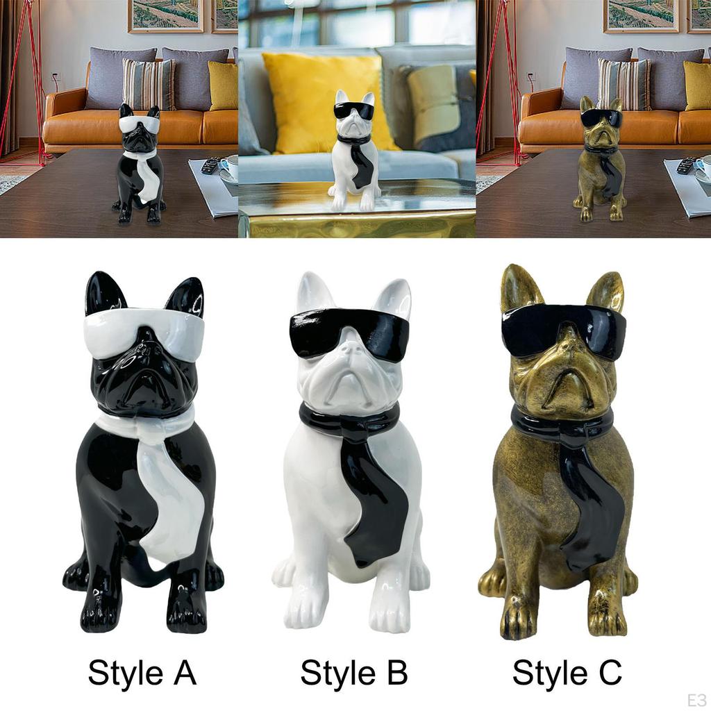 Hundstaty Harts Enkel Minimalistisk Djurskulptur för Bokhylla Skrivbordshylla Svart