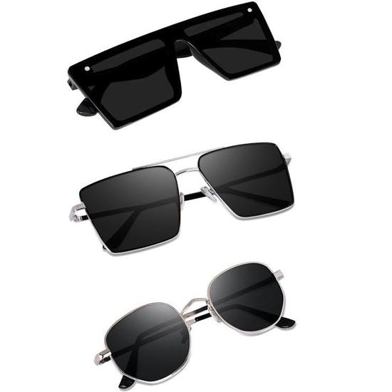 

Sheomy Unisex Combo предлагает набор из 3 очков, солнцезащитные очки Square, прямоугольные, ретро, винтажные, узкие, женские::Мужчины, MAVE-013