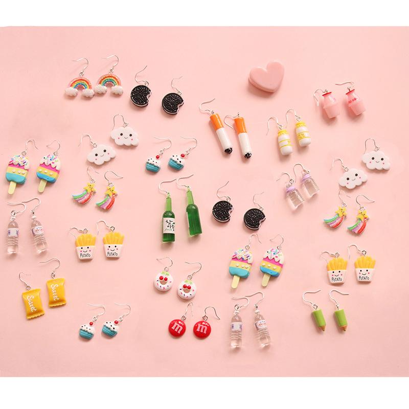 

Мода Личность Творческий Десерт Кулон Серьги для женщин Сладкие и милые Серьги капли