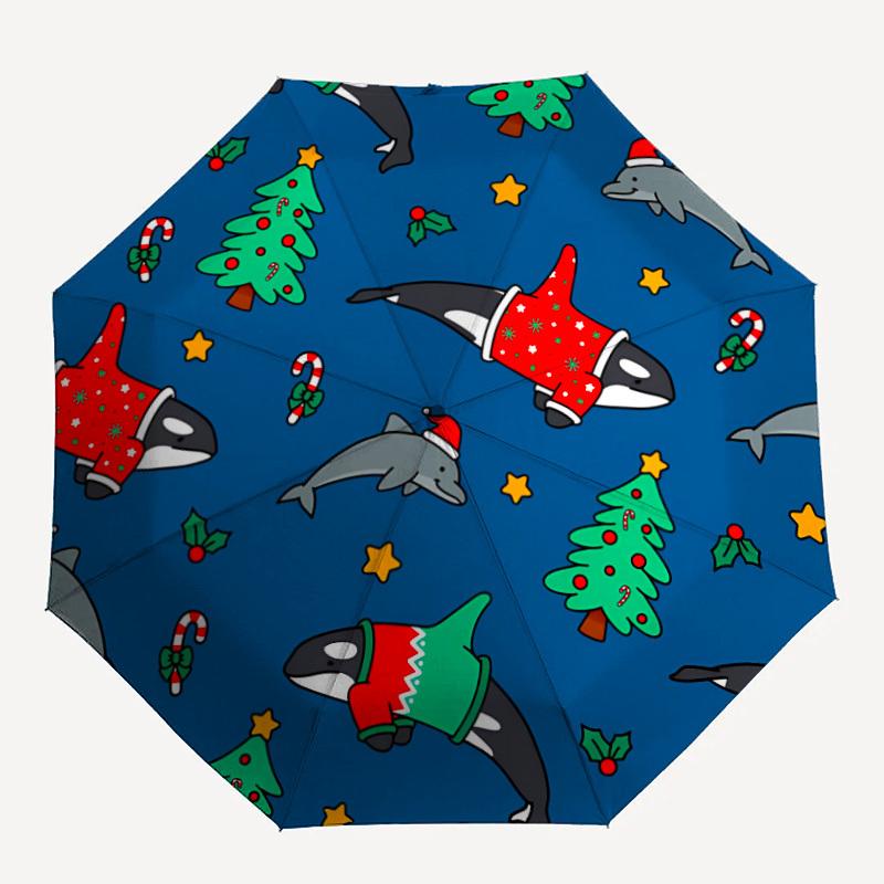 

1pc marine animals Automatic Folding Umbrella - Portable Collapsible 8-Rib Umbrella for All Seasons Durable Canopy yy251119123