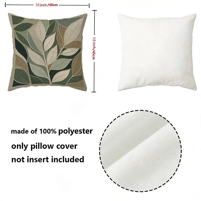 Boho Tropical Leaf Print Square Throw Pillow Covers Pattern Cushion Cover Suitable For Sofa Bedroom Car Pillow Cover