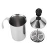 Manuell mjölkskummare 304 Rostfritt stål Dubbel filtermaska Manuell mjölkskummare för Kaffe Varm
