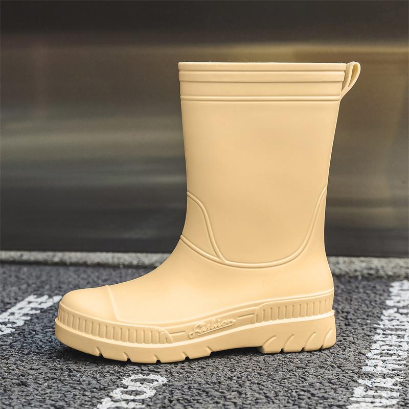 

Новые дождевые сапоги, женская модная верхняя одежда, резиновые сапоги, водонепроницаемые ботинки средней высоты, водонепроницаемые клеевые ботинки, легкие бахилы для взрослых, водонепроницаемые сапоги 40 [velvet shot one size larger]