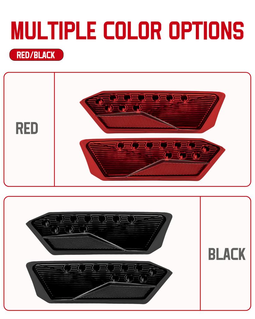 For Polaris RZR Turbo 1000 XP 900 S 2014-2019 Black Red LED Headlight taillight Signal Light Rear Brake Lamp