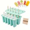 50 Stück Eisstiele enthalten Premium BPA-freies Silikon Eisformen Set 10 Stück Großes Fassungsvermögen Eis am Stiel Maker Set für selbstgemachtes Eis