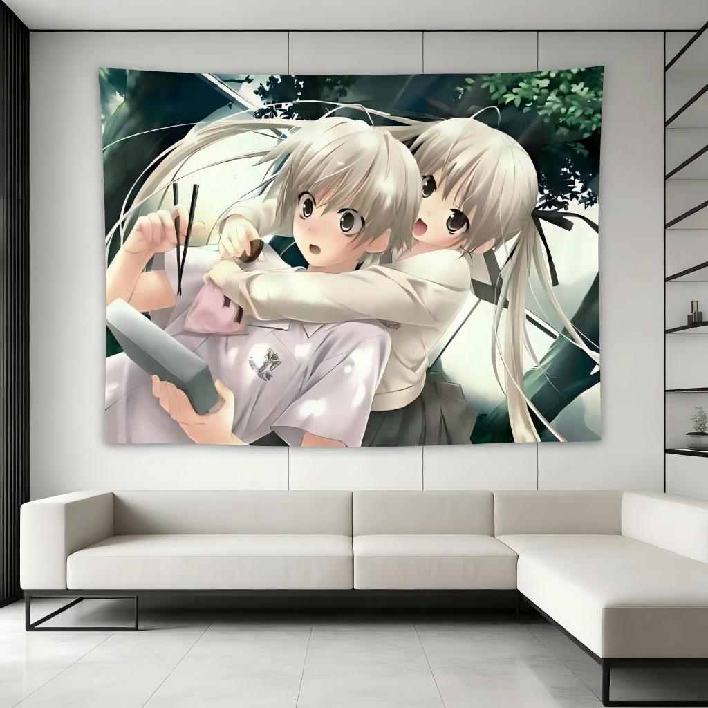 1pc Kasugano Siblings Yosuga no Sora Anime Tapestry, Sweet Couple Scene Wall Hanging, Soft Aesthetic Decor for Bedroom Dorm