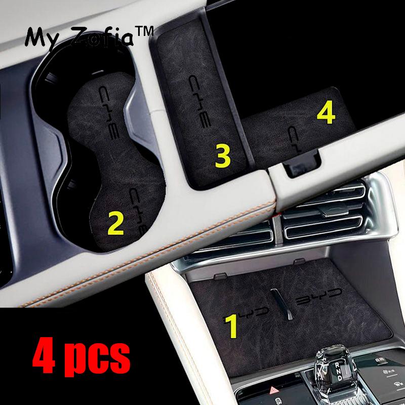For BYD Seal U Sealion 6 Song Plus 2024 2025 Door Slot Pad Water Coaster Storage Box Non-slip Mat Interior Decoration Protect