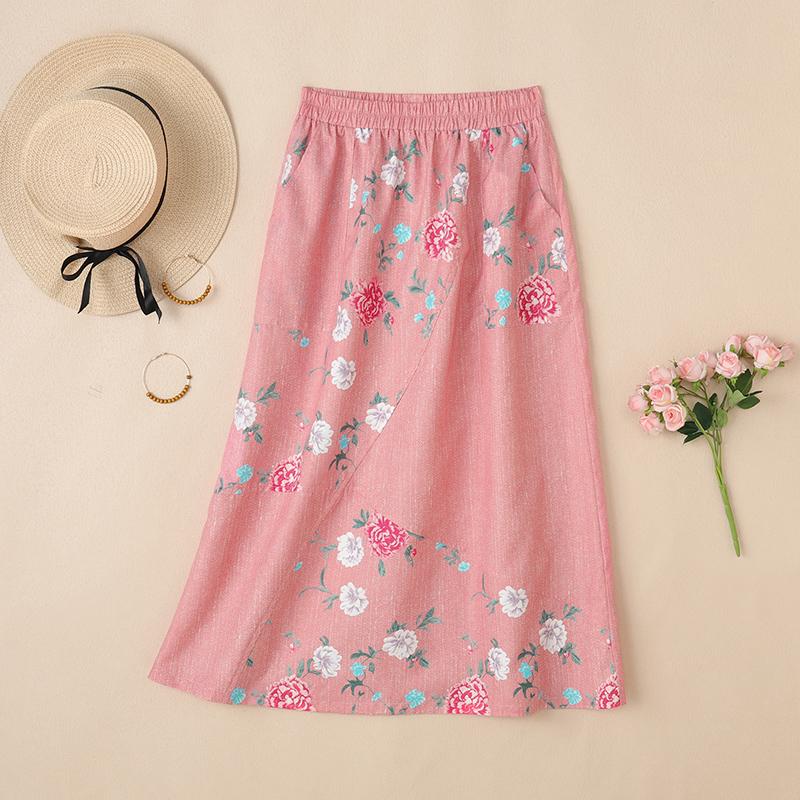 ZANZEA Lässige Röcke mit elastischer Taille und lockerem Blumendruck für Damen