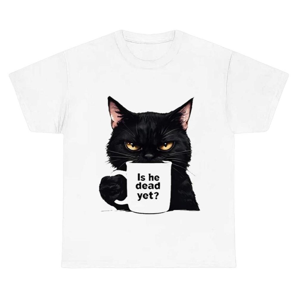 

Funny Black Cat Drink Coffe Unisex Tee S-5XL Unisex T-Shirt XXL