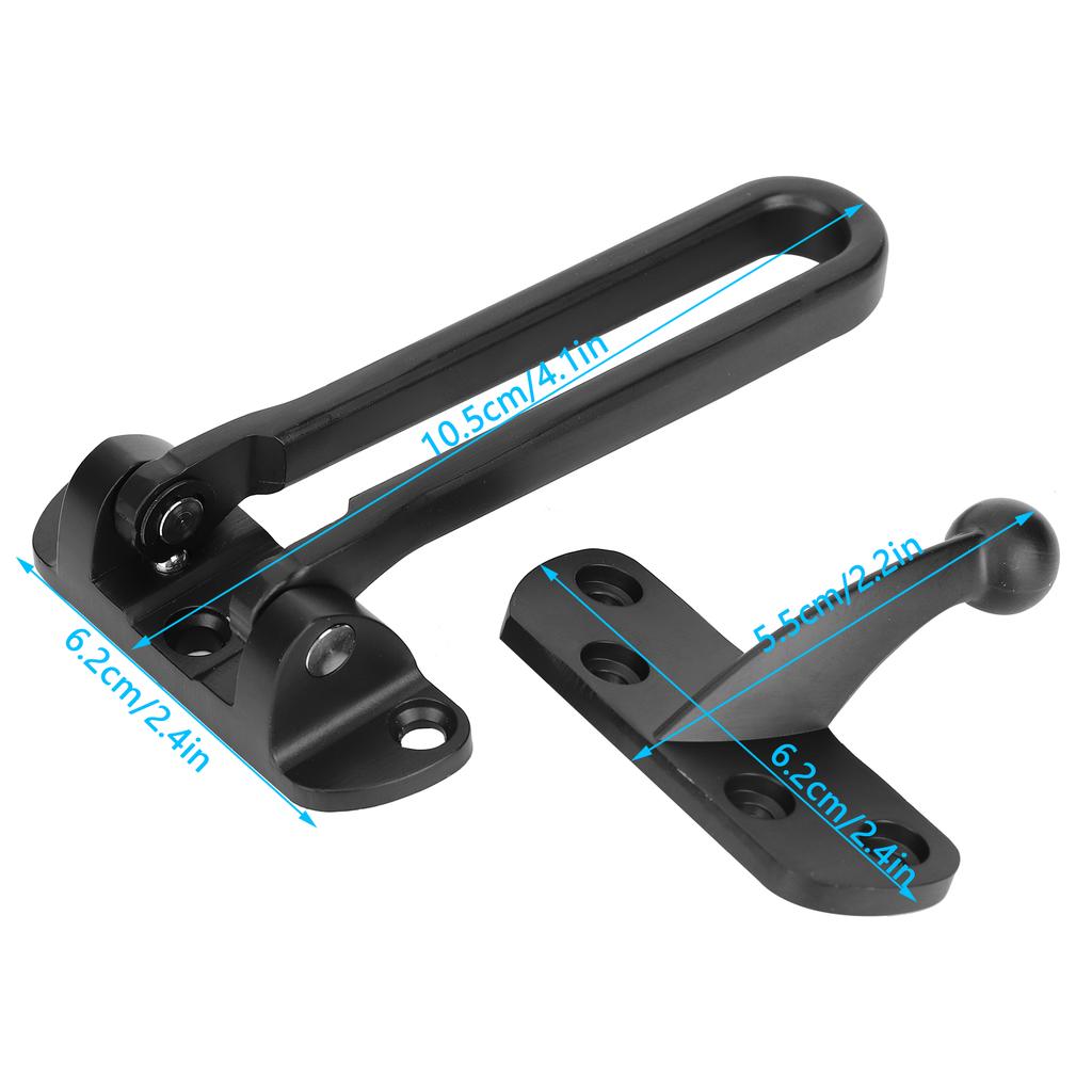 Edelstahl Diebstahlschutz Schloss Schnalle Sicherheitswächter Tür Schloss für Zuhause Hotel(Matt-schwarz )