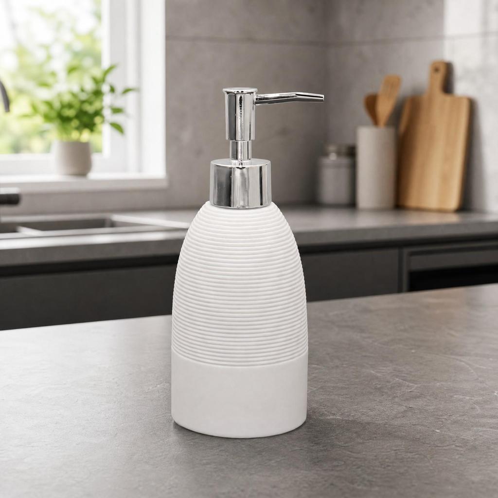 Resin Countertop Dispenser Bottle with Handaction Pump Ergonomic Frosted Soap