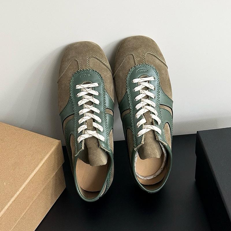 Germany genuine leather sneakers 2025 new womens shoes mens shoes comfortable casual deerskin plate shoes laceup flats designer