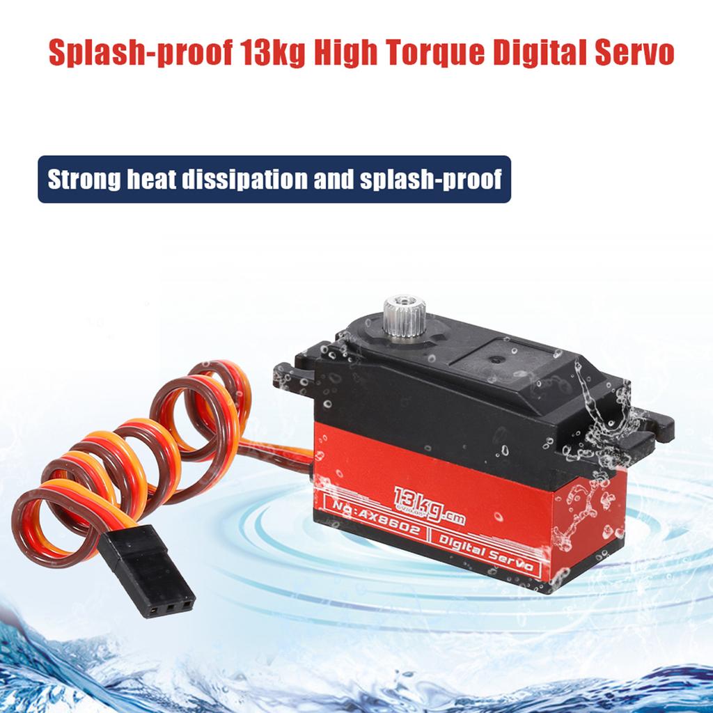 13KG Digital Servo RC Servo High Torque Metal Gear Splash Proof Servo for 1 10 1 8 RC Car RC Boat RC Airplane RC