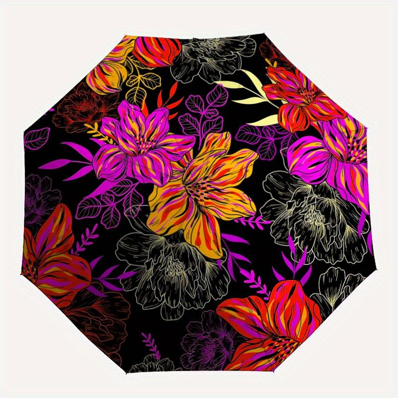 

1pc Floral Pattern Automatic Open, Sturdy Iron Frame, Compact Folding Design, All-Season Portable Umbrella for Women & Men yy250801061