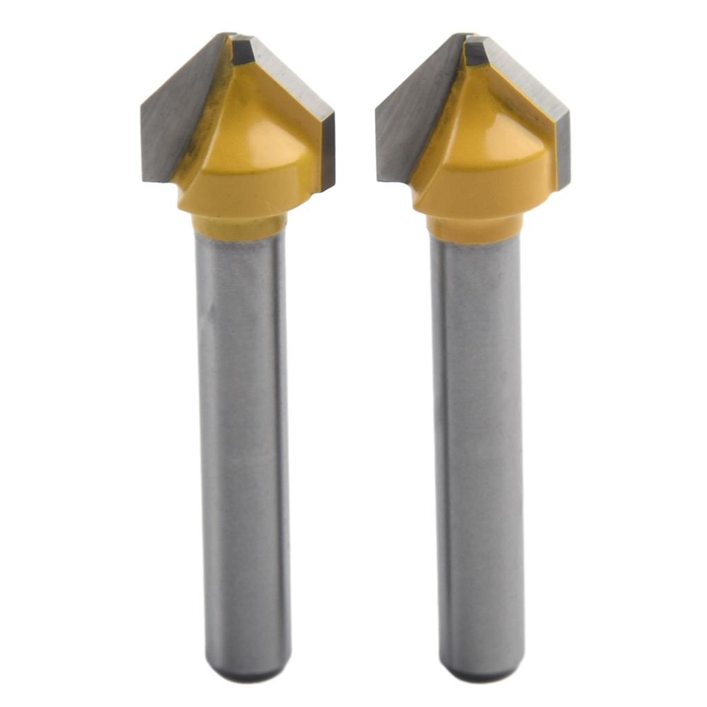 2*90 grad V-förmigen Flache Kopf Router Bit Holzbearbeitung Gravur Fräser
