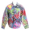 Balenciaga [Domestic Regular] 562529 Graphic Oversized Denim Jacket 46 Blue / multicolorUsed