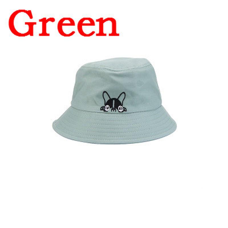 Unisex Embroidered Cute Dog Foldable Bucket Hat Beach Sun Hat Street Headwear Outdoor Cap Men and Woman Hat