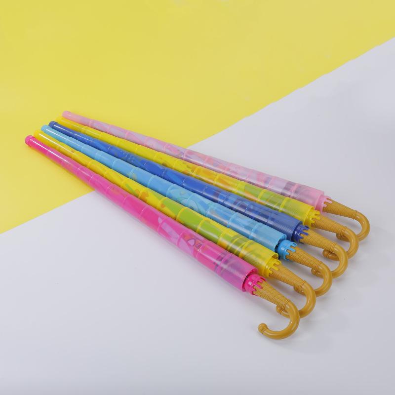 Waterproof Cover Long Handle Cartoon Children's Umbrella Straight Rod Automatic Vinyl Children's Umbrella Student Sun Protection Sun Protection