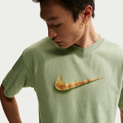 Unisex Nike Sportswear T Shirts Men's Horizon Green Crew Neck Moderate