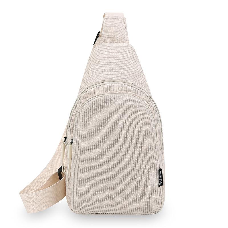 1 Stück Retro-Corduroy-Brusttasche neue lässige und leichte Umhängetasche trendige Mode einfache College-Studenten-Brusttasche