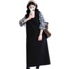 2026 Spring Korean Style Plaid Patchwork Maternity Hoodie Dress - Loose, Comfortable, Fake Two-Piece