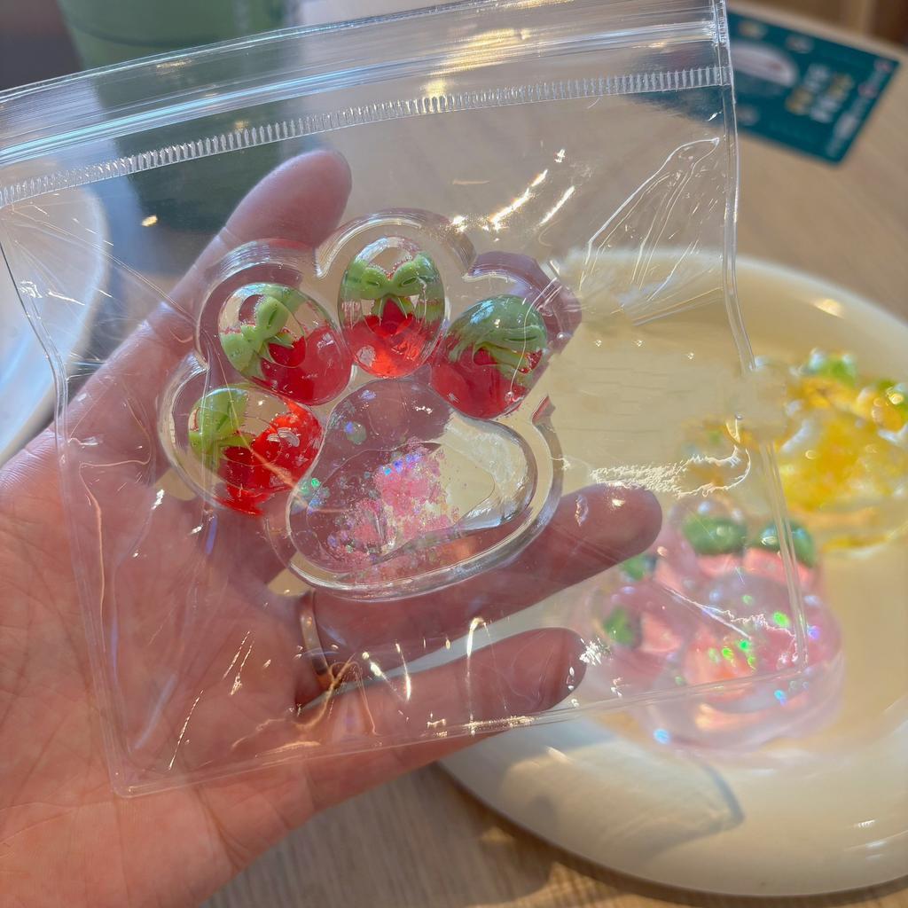 Colored Cat Paw Sequins Maltose Pinch Toy Soft TPR Anti-stress Stress Relief Slow Rebound Elastic Squeezing Stress Relief