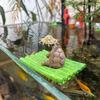Turtles Fishing on Bamboos Raft Statue Weather Resistant Resins Miniature Animal Ornament For Garden Pond Decoration