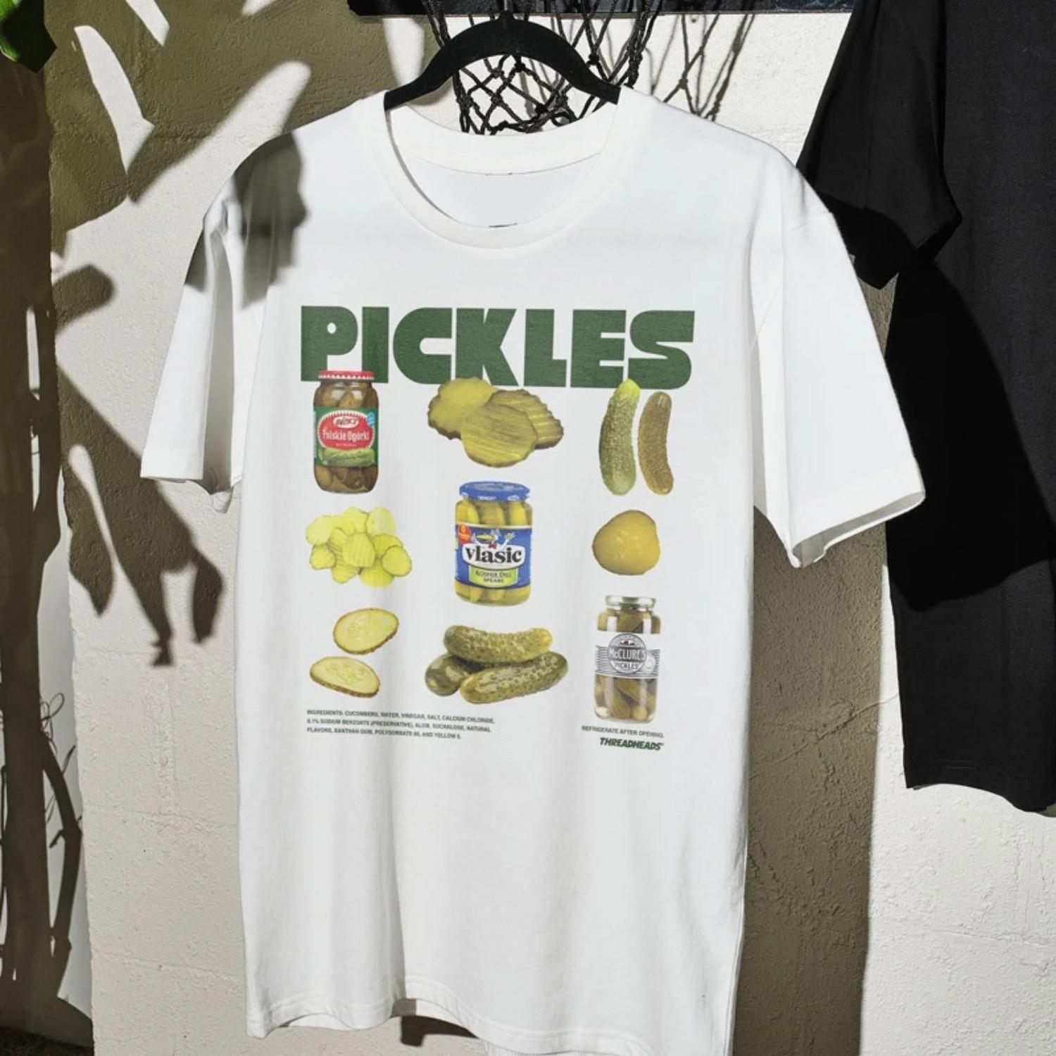 

2025 Summer New Pickles Pickled Cucumber Cucumber Europe and The United States Casual Y2k Original Street Comfortable T-shirt XXXXXL білий