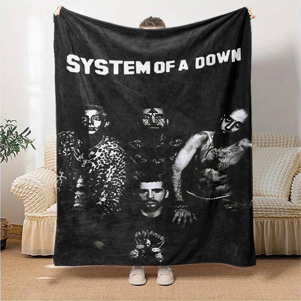 1 pezzo System of a Down Morbido Plaid in Flanella per Tutte le Stagioni per Casa, Ufficio, Uso Esterno Confortevole Resistente Morbido Caldo Plaid per Casa