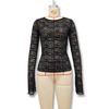 Slim-Fit Long Sleeve Sheer Top - 2024 Autumn/Winter Collection