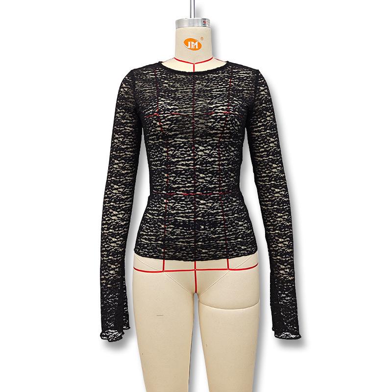 Slim-Fit Long Sleeve Sheer Top - 2024 Autumn/Winter Collection