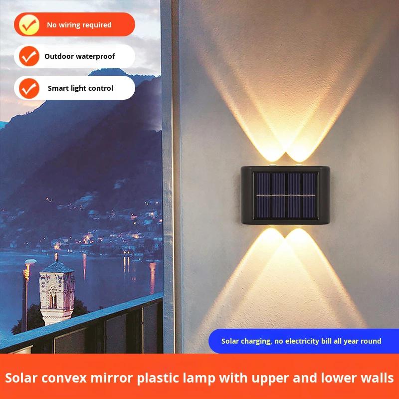 Solar Garden Wall Lamp Outdoor Decoration Arrangement Fence Washing New Style up Light Atmosphere