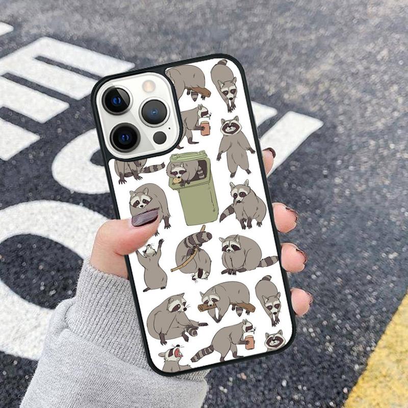 Meme Raccoon Funny Pose Unique Phone Case for iPhone 17 16 15 14 13 12 11 Series Pro Max Plus Double Layer Protection