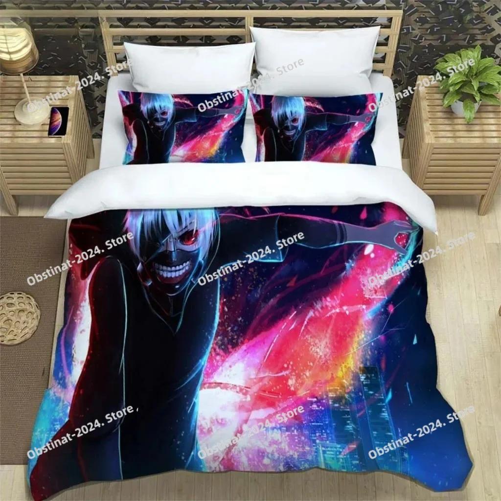 Japanese Fashion Anime Digital Beding Set Printed Bed Linen Set With Pilowcase Bed Soft Duvet Cover Single Double Quen Super King-Sized Dimensionsd