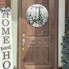 Winter Wreaths for Front Door, Winter Door Decorations Wall Decor, January Wreaths 12 Inch, Hello Winter Door Sign Door Hanger, Rustic Natural