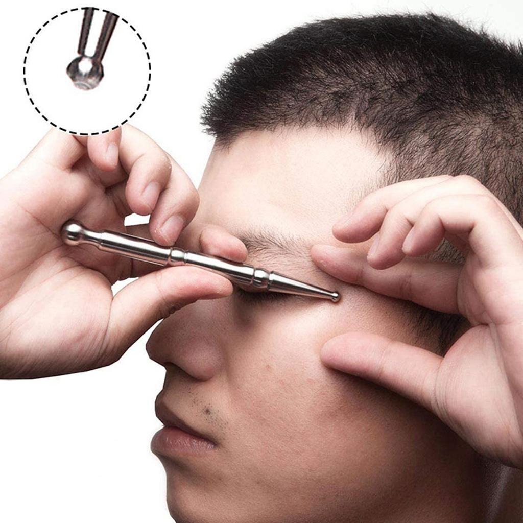 Manual Acupuncture Pen Stainless Steel Ergonomic Easy to Hold Portable Trigger Point Massager Tool for Face Hand Body