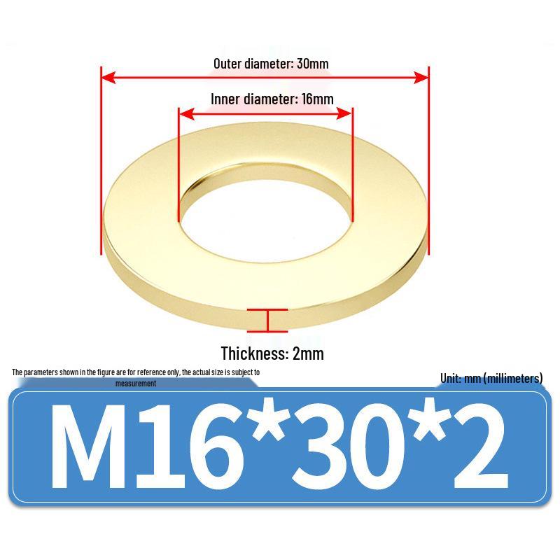 Thickened Round Brass Washer M2-M20