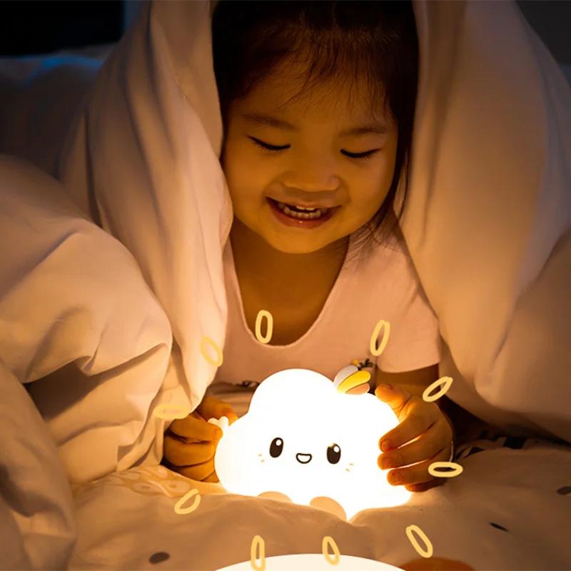 New Strange Little Clouds Silicone Night Light with Sleeping and Feeding LED Pat Light Children's Gift Bedroom Decoration