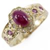 Ring K18 Yellow gold/Ruby/diamond #5.8(US Size) 4.2g Women Used