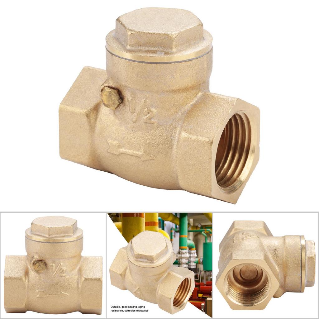 Golden Brass One Way Female Thread Swing Check Valve Brass Check Valve Parts (DN15)