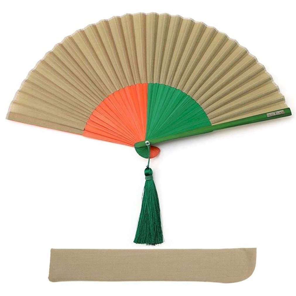 Nishikawa Shouroku Shoten Multicolored Folding Summer Folding Day Pop Fan Fan, Beige, BExGRxOR, Fan, Mother's Gift, Colors, Colorful, Women's